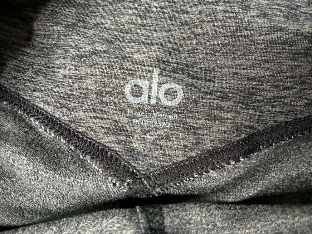 Alo Yoga Alosoft Colorblock Full Length Leggings in Heather Gray Size Small - Picture 4 of 4